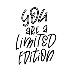 Hand drawn lettering phrase. Feminist slogan for poster or card. Woman motivation slogan. Isolated on white background. Vector illustration