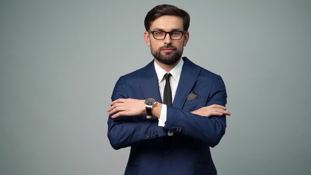 full hd video of young handsome stylish businessman - 4x slow motion