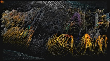 Abstract 3d illustration of scientific concept line art background.