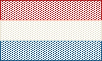 Netherlands national thin line style flag. Celebration card template for independence day.