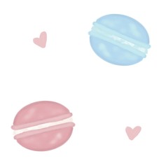 cute pink and blue hand painted macaron seamless pattern background illustration