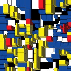 Abstract 3d rendered illustration of a futuristic city from above, aerial view. Ideal for business, finance, real estate and other modern life concept works.