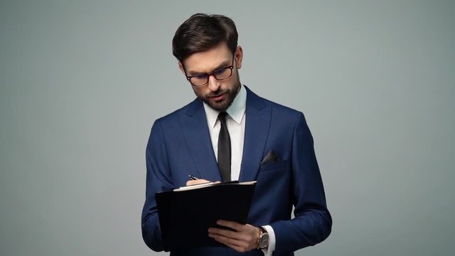 full hd video of young handsome stylish businessman - 4x slow motion