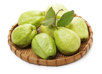 Pink guava isolated on white background