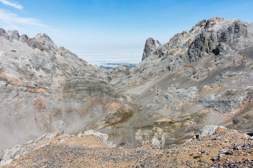 Blick auf den Picu Uriellu vom Collado de los Rojos Horcados