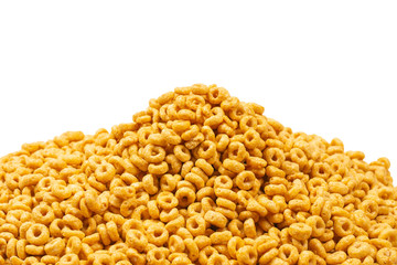 Corn-flakes background and texture. Top view.