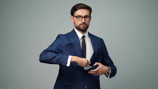 full hd video of young handsome stylish businessman - 4x slow motion
