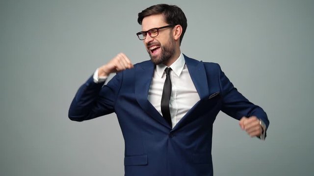 full hd video of young handsome stylish businessman - 4x slow motion