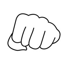 hands clenched icon on white background.vector illustration.