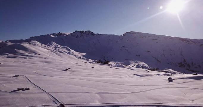 Vista aerea di panorami invernali unici