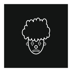 clown shaped vector icon with sad face