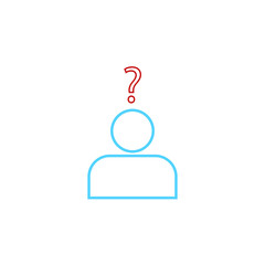 person shaped vector icon with question mark