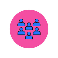 vector icon with group of people shape