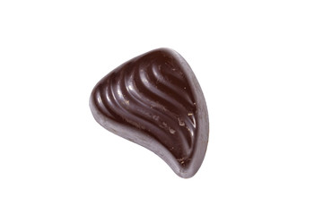 One chocolate candy isolated on white background