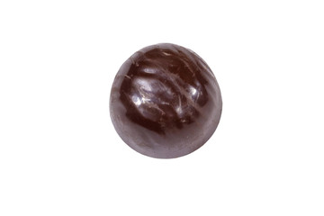 One chocolate candy isolated on white background