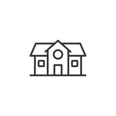 Building icon in flat style. Home vector illustration on white isolated background. House business concept.