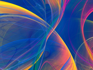 blue abstract fractal background 3d rendering illustration