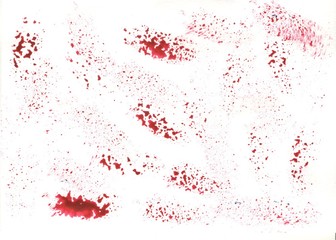 Abstract watercolor pink background. Hand drawn brush splatters on white background.