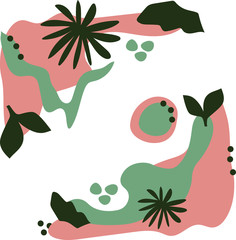 Vector modern illustration with flowers. Pastel modern style background for postcard, clothes, wallpaper, textile, invitation, greeting card etc.