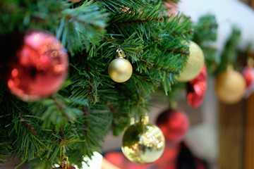 Christmas decorations colored balloons branch