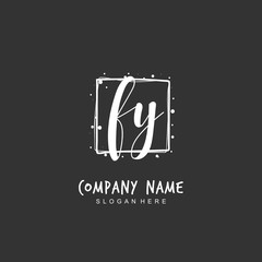 Handwritten initial letter F Y FY for identity and logo. Vector logo template with handwriting and signature style.