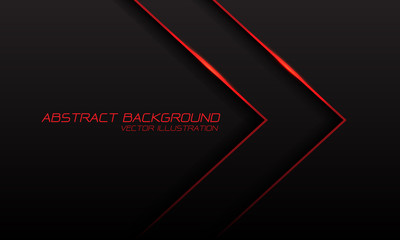 Abstract red line light arrow direction with blank space and text on black design modern futuristic background vector illustration.
