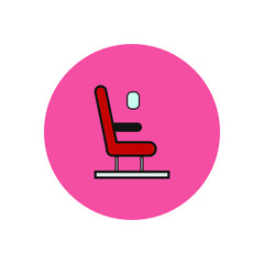 vector icon with airplane seat shape