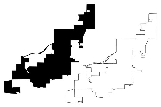 Broomfield County, Colorado (U.S. county, United States of America,USA, U.S., US) map vector illustration, scribble sketch Broomfield Consolidated City and County map