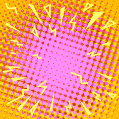 Comic halftone background yellow pink
