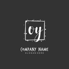 Handwritten initial letter O Y OY for identity and logo. Vector logo template with handwriting and signature style.