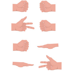 A game of rock, paper scissors. Manual the game. Vector illustration