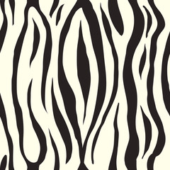 Zebra Seamless Pattern. Vector Stripes Background.
