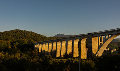 Isernia, Molise, Italy.  Santo Spirito railway bridge. View