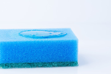 blue dish washing sponge