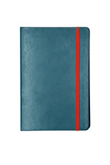 gray note book with red elastic band  isolate on white background