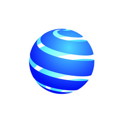 Globe logo 3D earth planet travel abstract business internet web network international communication ball net connection worldwide corporation connect global data community