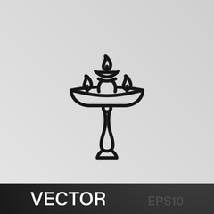 Candle Diwali stand icon on white background. Diwali Hindu festival elements for graphic and web design on white background on white background