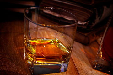 Drink a whiskey while reading books