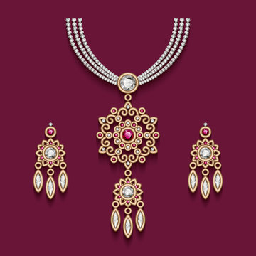 Vintage gold jewellery collection in ethnic style