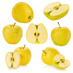 set of apples with clipping path