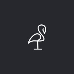 Fototapeta premium flamingo logo line vector