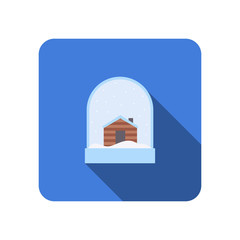 flat icon winter house with a long shadow vector