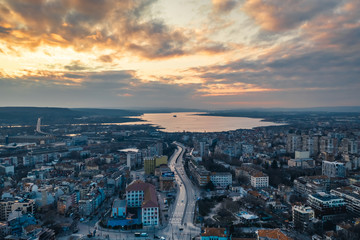 Drone shot of varna lake