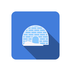 flat igloo icon with long shadow vector illustration