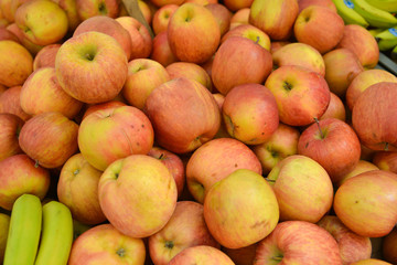 Organic fresh apples at the market