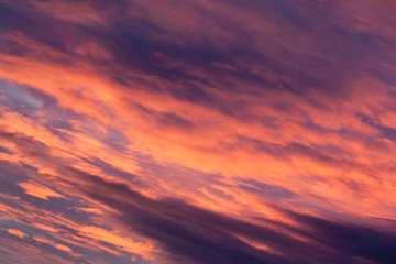 Fototapeta premium Colorful twilight red and black dramatic sunset sky