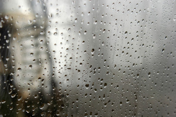 Rain drops on the window, background, texture.
