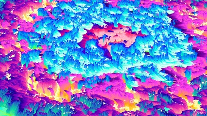 Multicolor background. Glitch. Creative digital design. 3d illustration. Creative psychedelic art. Futuristic fluorescent wallpaper. Vibrant vivid colors.