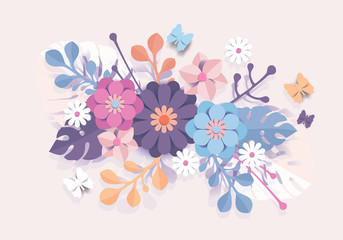 Obraz na płótnie Canvas Floral Vector 3D