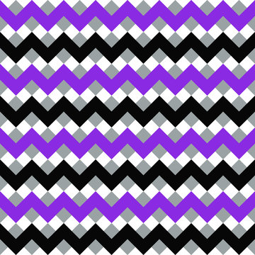 Abstract black white purple geometric zigzag texture. Vector illustration.